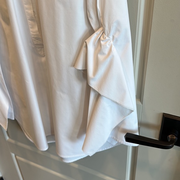 Acler White Button Down Shirt with Decorative Sleeves - Picture 4 of 10